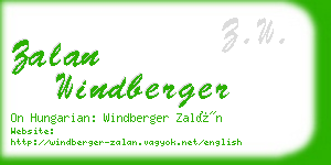 zalan windberger business card